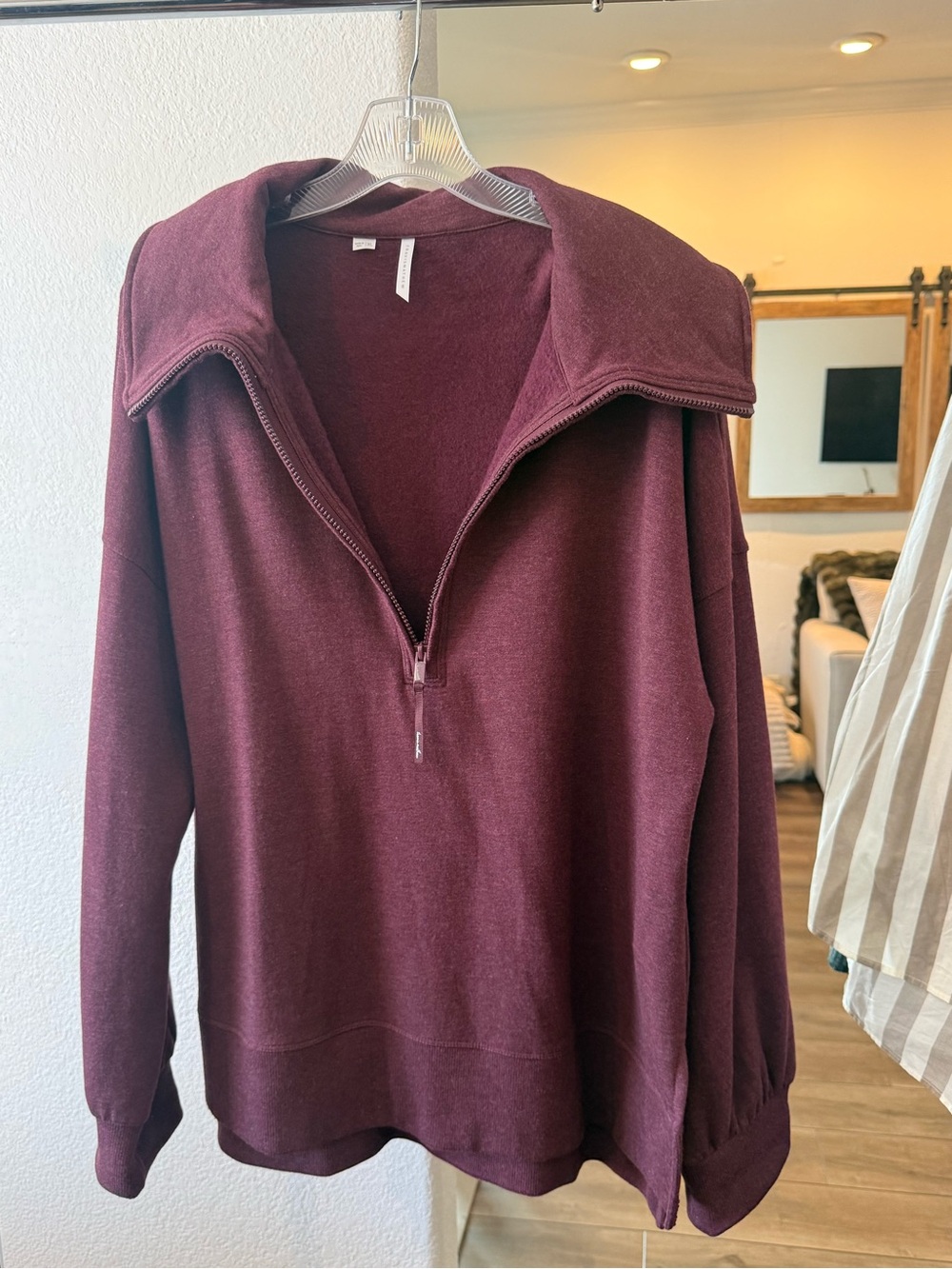 Travis Mathew Women's Quarter-Zip Pullover in Burgundy